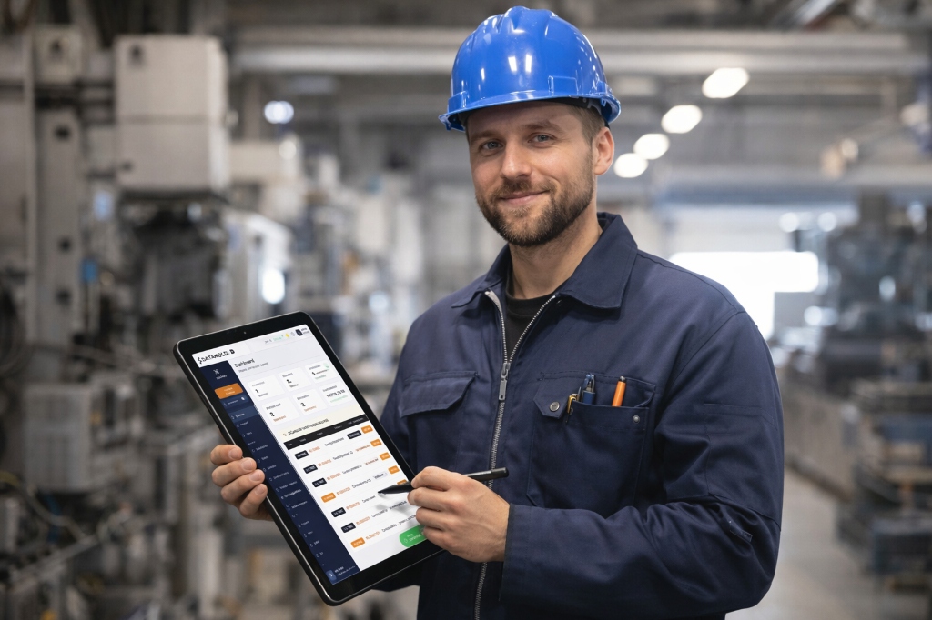 Servisní technik s tabletem